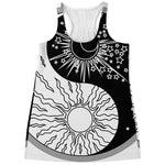 Sun And Moon Yin Yang Print Women's Racerback Tank Top