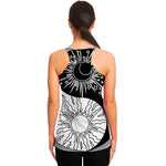 Sun And Moon Yin Yang Print Women's Racerback Tank Top