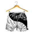 Sun And Moon Yin Yang Print Women's Shorts