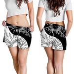 Sun And Moon Yin Yang Print Women's Shorts