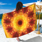 Sun Fire Kaleidoscope Print Beach Sarong Wrap