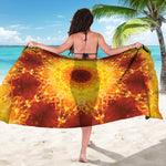 Sun Fire Kaleidoscope Print Beach Sarong Wrap
