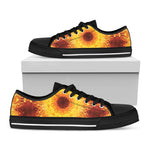 Sun Fire Kaleidoscope Print Black Low Top Shoes