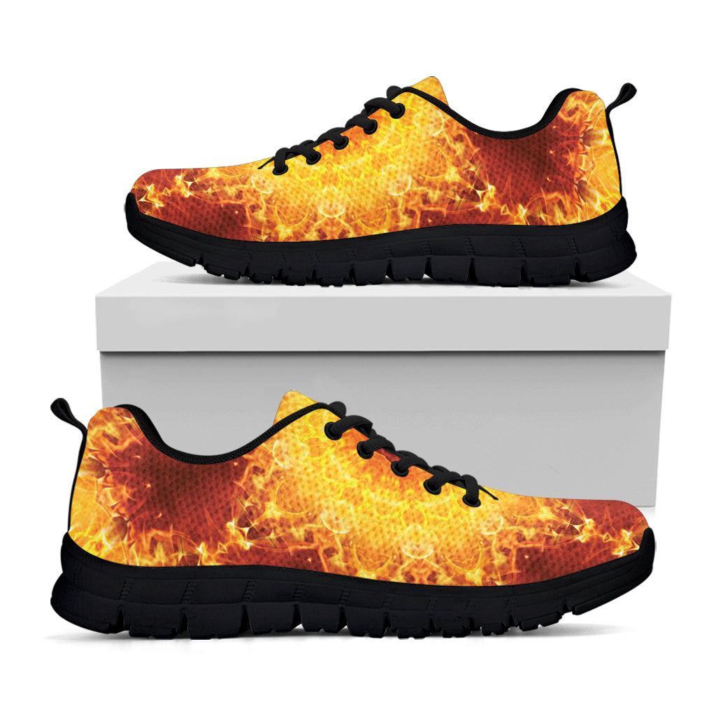 Sun Fire Kaleidoscope Print Black Sneakers