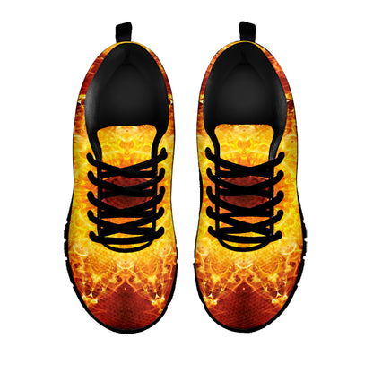 Sun Fire Kaleidoscope Print Black Sneakers