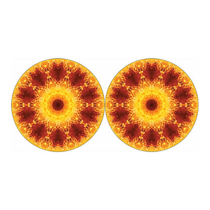 Sun Fire Kaleidoscope Print Car Coasters