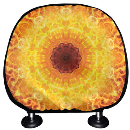 Sun Fire Kaleidoscope Print Car Headrest Covers