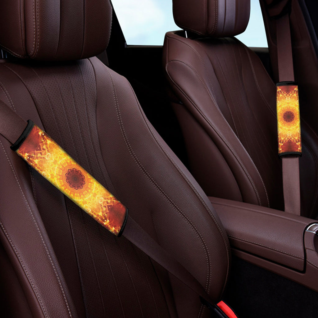 Sun Fire Kaleidoscope Print Car Seat Belt Covers
