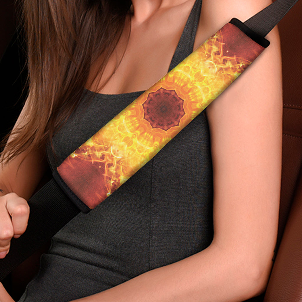 Sun Fire Kaleidoscope Print Car Seat Belt Covers