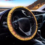 Sun Fire Kaleidoscope Print Car Steering Wheel Cover