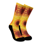 Sun Fire Kaleidoscope Print Crew Socks