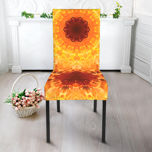 Sun Fire Kaleidoscope Print Dining Chair Slipcover