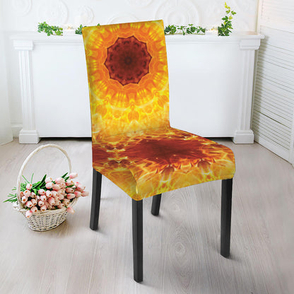 Sun Fire Kaleidoscope Print Dining Chair Slipcover