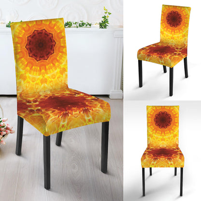 Sun Fire Kaleidoscope Print Dining Chair Slipcover