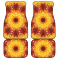 Sun Fire Kaleidoscope Print Front and Back Car Floor Mats