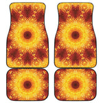 Sun Fire Kaleidoscope Print Front and Back Car Floor Mats