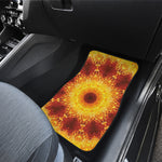 Sun Fire Kaleidoscope Print Front and Back Car Floor Mats
