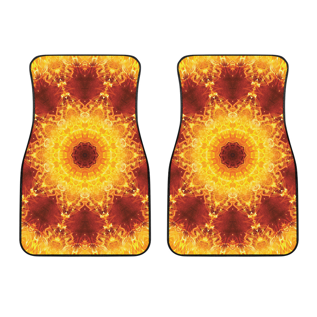 Sun Fire Kaleidoscope Print Front Car Floor Mats