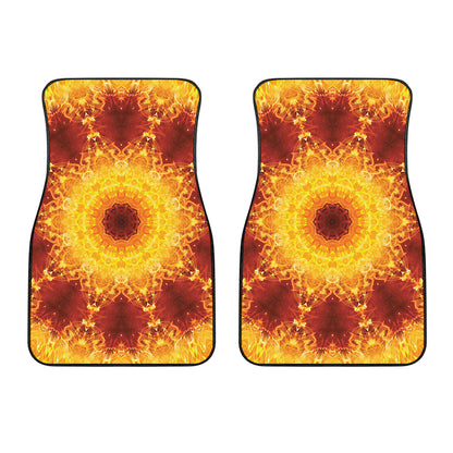 Sun Fire Kaleidoscope Print Front Car Floor Mats