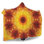 Sun Fire Kaleidoscope Print Hooded Blanket