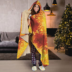 Sun Fire Kaleidoscope Print Hooded Blanket