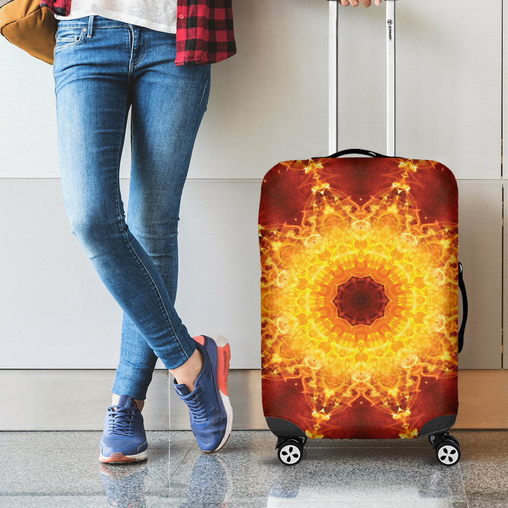 Sun Fire Kaleidoscope Print Luggage Cover