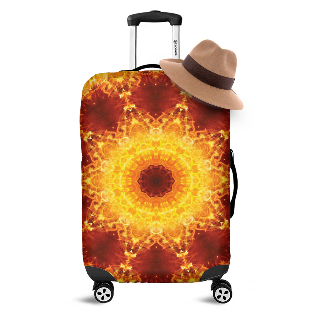 Sun Fire Kaleidoscope Print Luggage Cover
