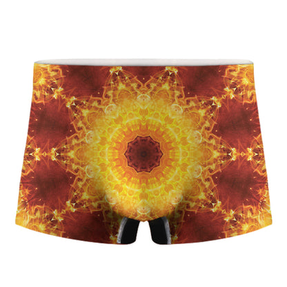 Sun Fire Kaleidoscope Print Men's Boxer Briefs