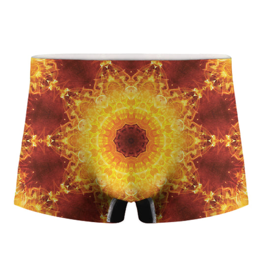 Sun Fire Kaleidoscope Print Men's Boxer Briefs