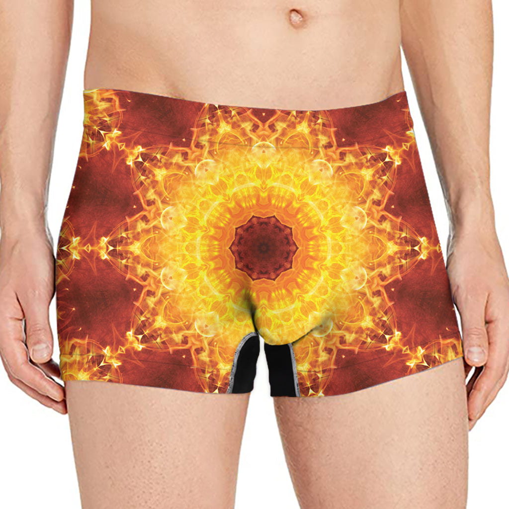Sun Fire Kaleidoscope Print Men's Boxer Briefs