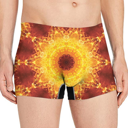 Sun Fire Kaleidoscope Print Men's Boxer Briefs