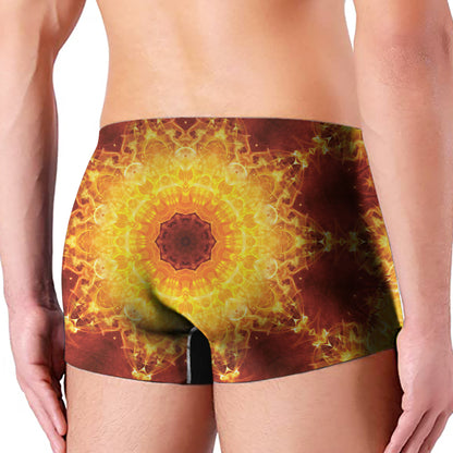 Sun Fire Kaleidoscope Print Men's Boxer Briefs