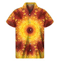 Sun Fire Kaleidoscope Print Men's Short Sleeve Shirt