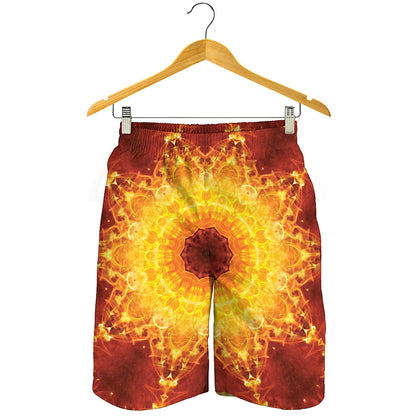 Sun Fire Kaleidoscope Print Men's Shorts