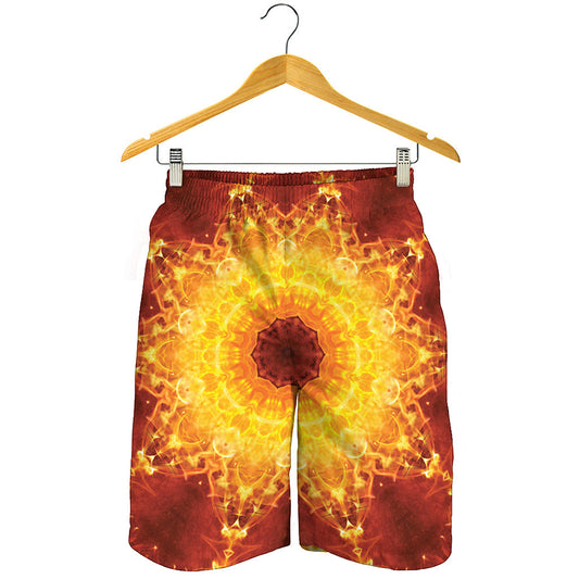 Sun Fire Kaleidoscope Print Men's Shorts