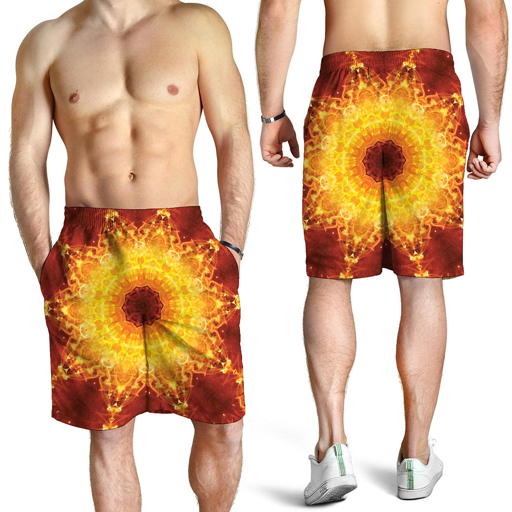 Sun Fire Kaleidoscope Print Men's Shorts
