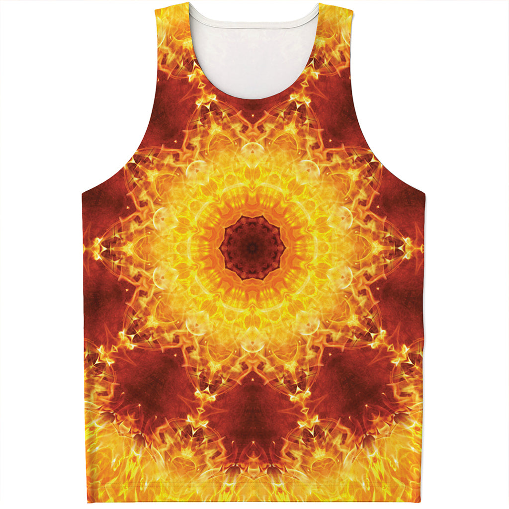 Sun Fire Kaleidoscope Print Men's Tank Top