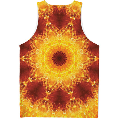 Sun Fire Kaleidoscope Print Men's Tank Top