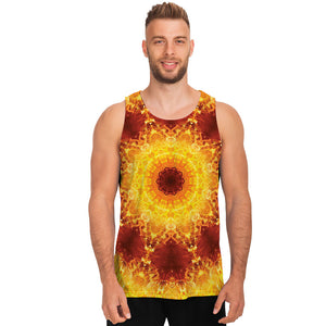 Sun Fire Kaleidoscope Print Men's Tank Top