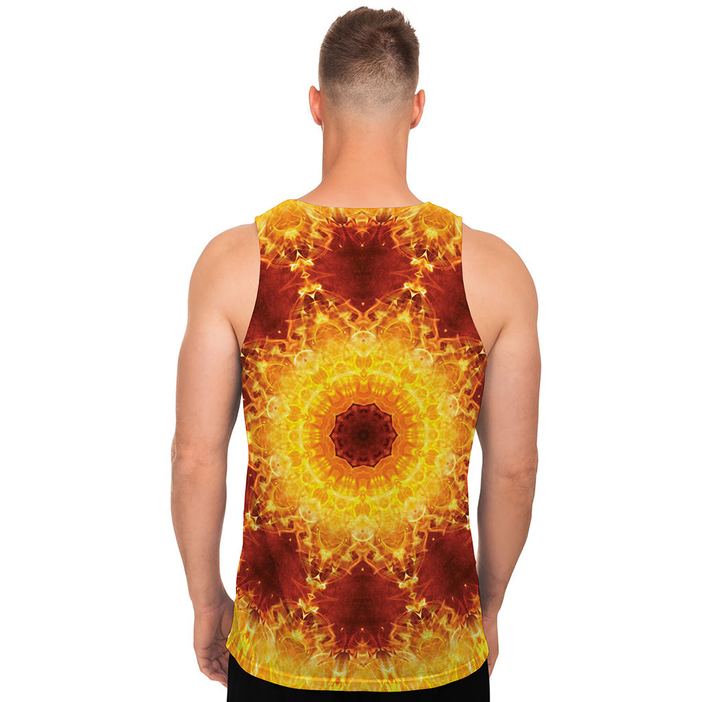 Sun Fire Kaleidoscope Print Men's Tank Top