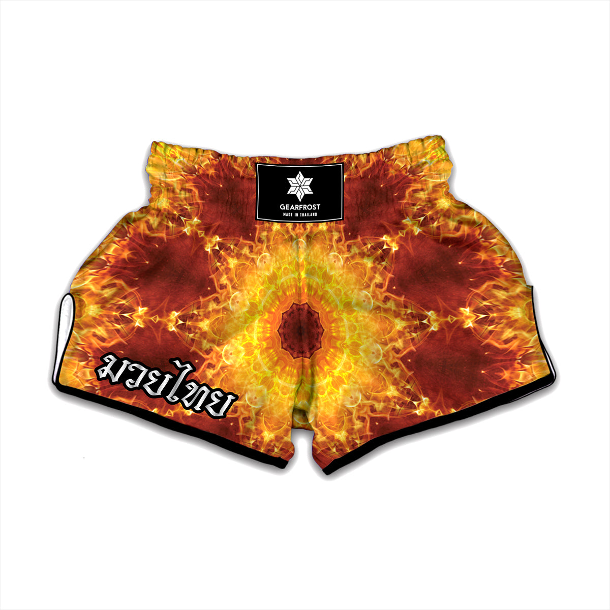 Sun Fire Kaleidoscope Print Muay Thai Boxing Shorts