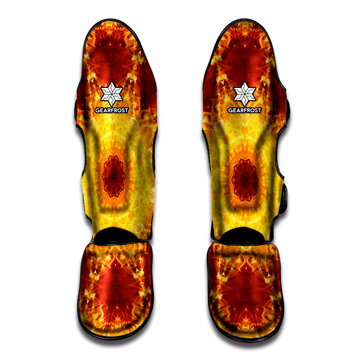 Sun Fire Kaleidoscope Print Muay Thai Shin Guard