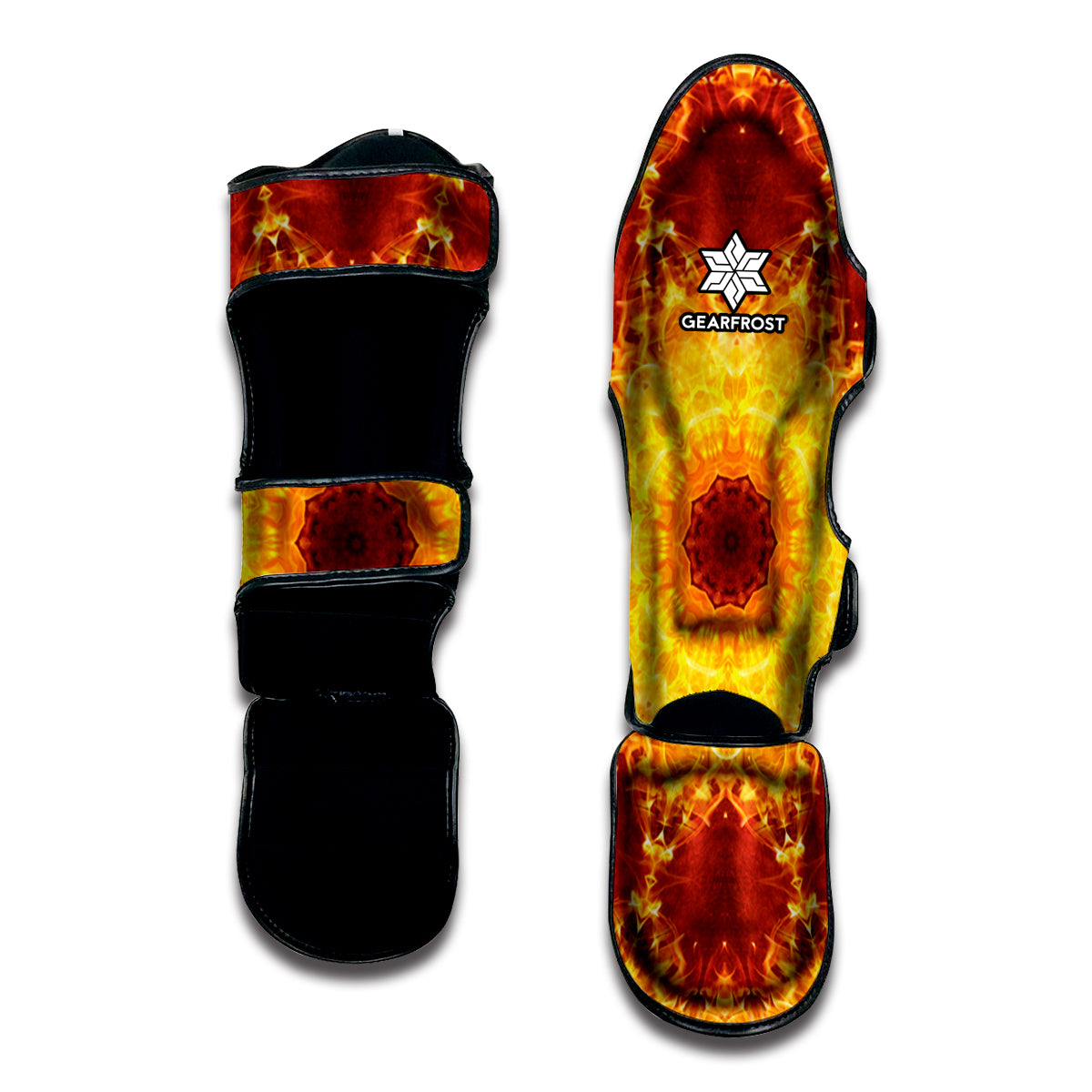 Sun Fire Kaleidoscope Print Muay Thai Shin Guard