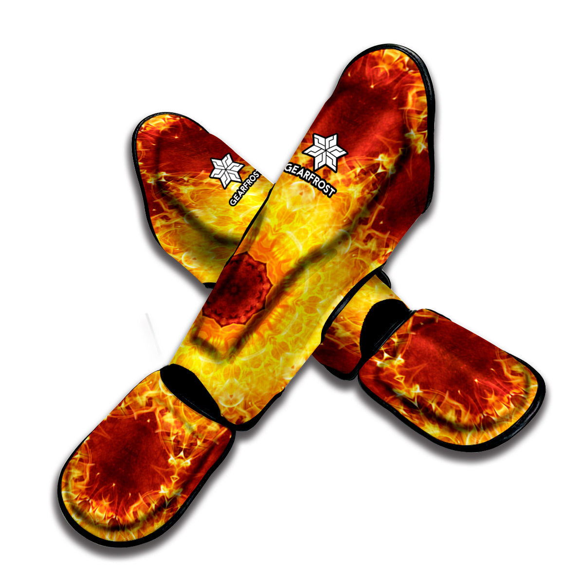 Sun Fire Kaleidoscope Print Muay Thai Shin Guard
