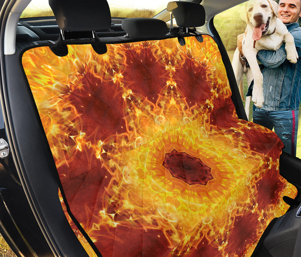 Sun Fire Kaleidoscope Print Pet Car Back Seat Cover