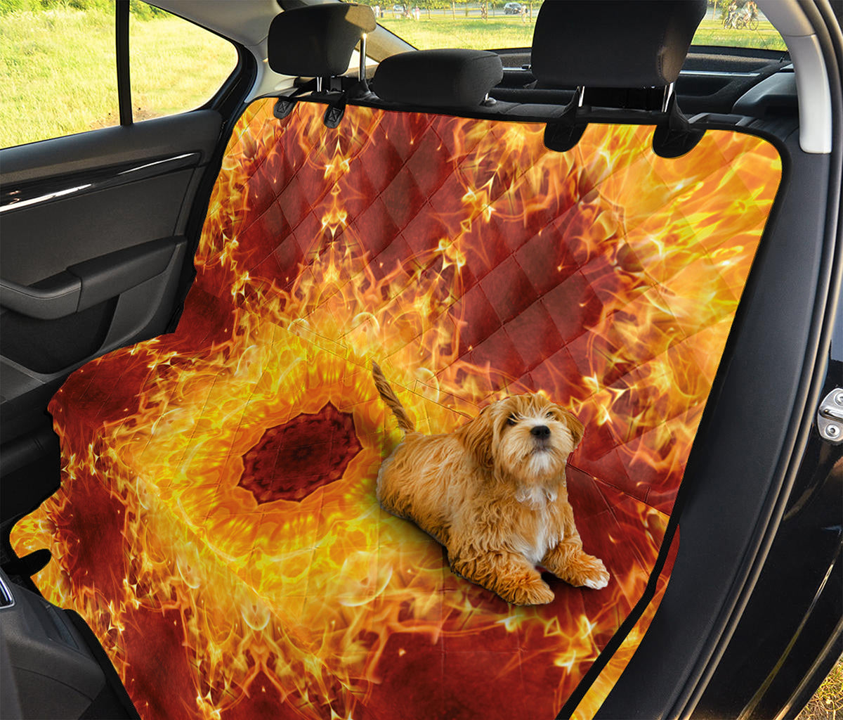 Sun Fire Kaleidoscope Print Pet Car Back Seat Cover