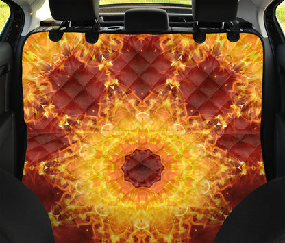 Sun Fire Kaleidoscope Print Pet Car Back Seat Cover