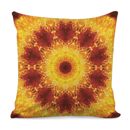 Sun Fire Kaleidoscope Print Pillow Cover