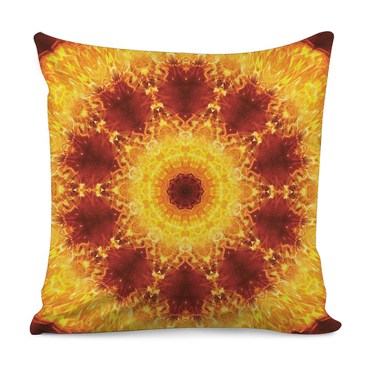 Sun Fire Kaleidoscope Print Pillow Cover