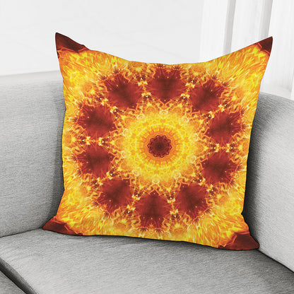 Sun Fire Kaleidoscope Print Pillow Cover